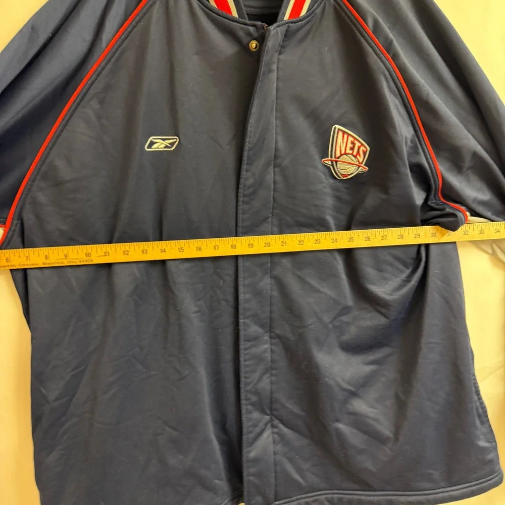 Reebok VTG‎ Retro New Jersey Nets Basketball Jacket 4XL Snap Player Issued Warm